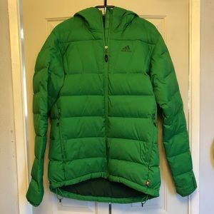 Green puffer jacket